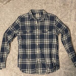 J. Crew Navy and White Plaid Button Down Shirt